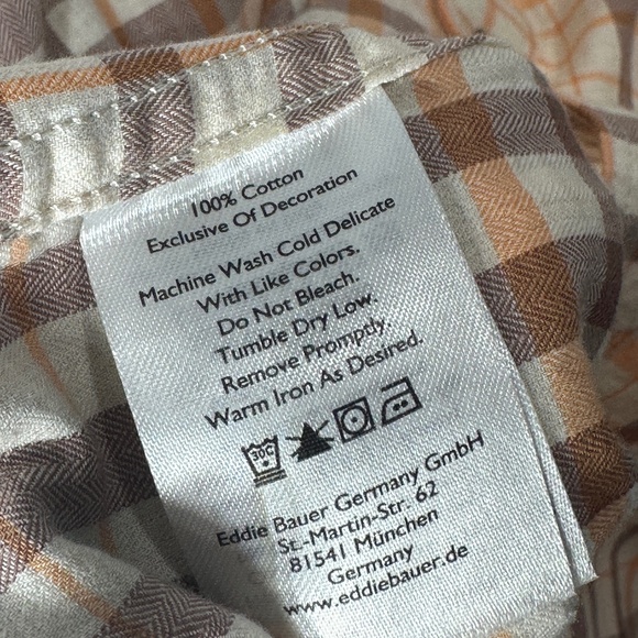 Eddie Bauer Plaid Flannel Long Sleeve Classic Fit Button Down Shirt - Large - Picture 4 of 4